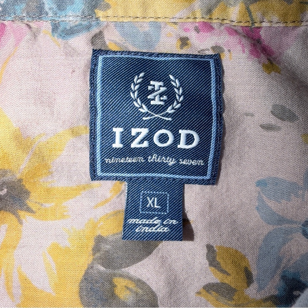 Izod 1937 Pink Floral Blouse with Yellow & Blue Accents - Picture 7 of 8